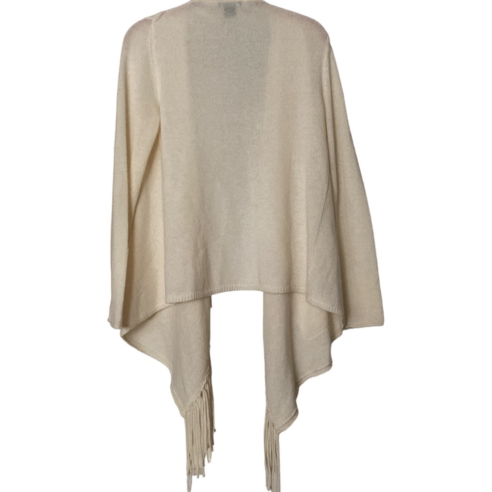 C By Bloomingdale’s Open Front Fringe Cashmere Ca… - image 2